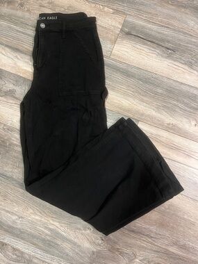 American Eagle Outfitters women’s SUPER HIGH RISE baggy wide leg-black